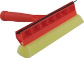 Raamwisser/raamtrekker rood met spons en kunststof handvat 23 cm - Raamtrekkers/ramenlapper/autoraamtrekker
