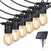 LED Feestverlichting - Zonne-Energie - lichtsnoer - 7meter - Warm Wit - Waterdicht - incl 10 lampen