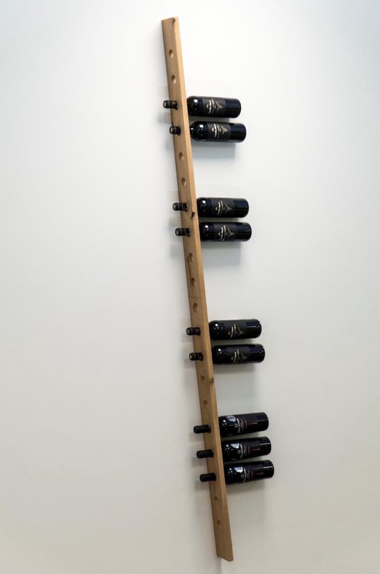 Eikenhouten Wijnrek voor 18 Wijnflessen - 172CM - 0,75 liter wijnflessen -...