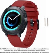 Rood Siliconen Bandje voor 20mm Smartwatches van Samsung, Pebble, Garmin, Huawei, Moto, Ticwatch, Seiko, Citizen en Q – 20 mm red rubber smartwatch strap - Gear S2 - Watch Active -