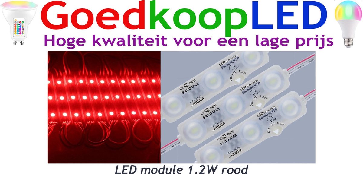 LED module 50x3 led1.2W rood