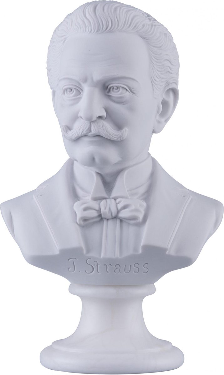 Music Gifts - Albast borstbeeld Strauss - 15 cm