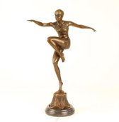 Bronzen Beeld Con Brio - Bronzen beeldje - Dansende vrouw - 45,2 cm hoog