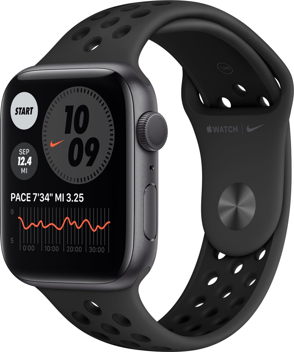 Apple Watch Series 6 Nike Edition Apple Watch 44 mm Anthracite Black |  bol.com
