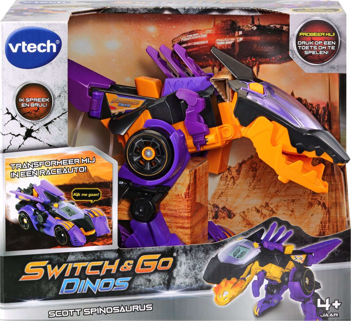 VTech Switch & Go Dino's - Scott Spinosaurus - Kinder Speelgoed Dinosaurus - Interactief Robot Speelfiguur - Vanaf 4 Jaar en ouder — afbeelding 5