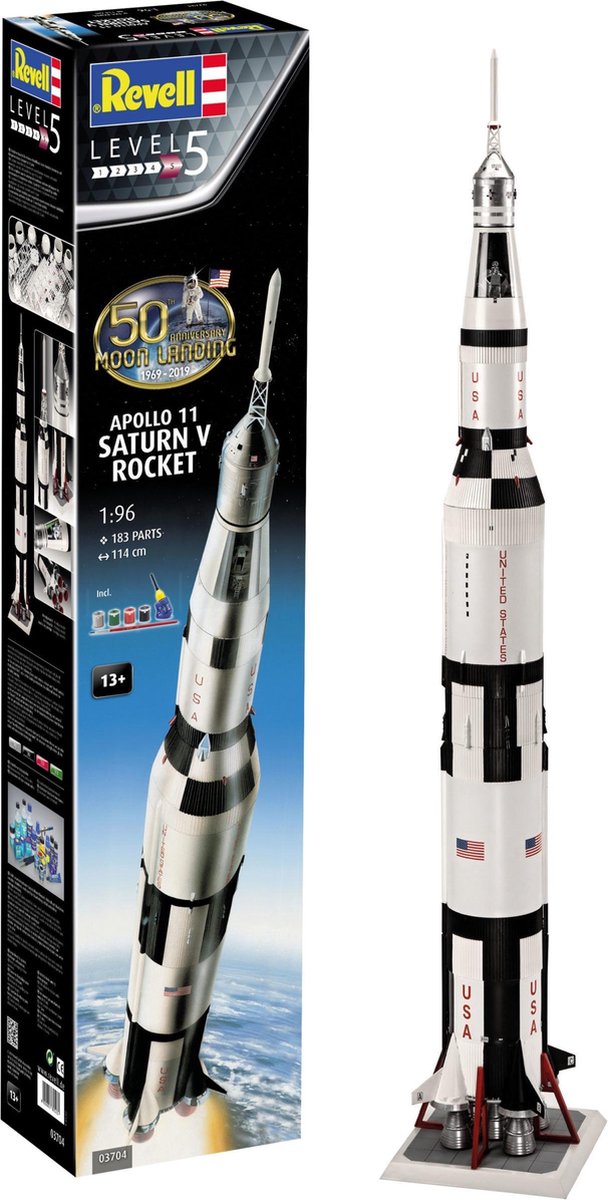 Revell 03704 Apollo 11 Saturn V Rocket Ruimtevaartuig (bouwpakket) 1:96