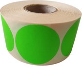 Blanco etiketten op rol - 50 mm rond - groen radiant