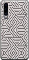 Huawei P30 hoesje - Geometrisch - Soft Case Telefoonhoesje - Print / Illustratie - Grijs