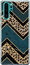 Huawei P30 Pro hoesje - Luipaard zigzag - Soft Case Telefoonhoesje - Luipaardprint - Multi