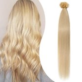 Keratine Hair Extensions 40cm #60 zeer licht blond bonding 50stuk/1gram wax extensions