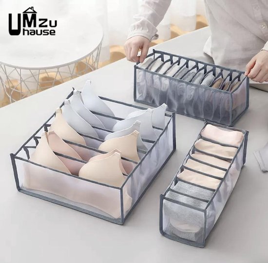 Ondergoed Lade Organizer Set 3 Stuks - Opvouwbare Kledingkast Verdeler Voor Sokken & Ondergoed