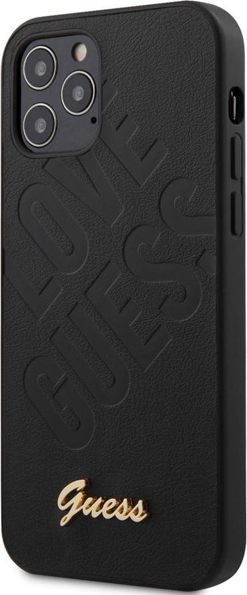 Guess IriDescent Love Back Case - Geschikt voor Apple iPhone 12 Pro Max (6.7'') - Zwart