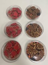 Polyresin decoratieobjecten: kleine bladeren - set van 6 verpakkingen (BRUIN/ROOD)