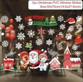 Vrolijk Kerst Sticker 2021 / PVC Raam Sticker / Decoratie / Sneeuwvlokken / Kerstman / Rendier