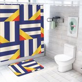 Su.B.dgn Douchegordijnen Set 180x200 met Badkamer Vloer Mat  50x80 Polyester Waterproof Antislip Mat | Multi Kleuren