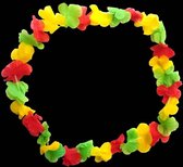 Hawaii krans - Hawaii - Hawaii slinger - Hawaii verkleden - Rood groen geel - Set van 6 stuks
