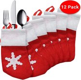 THE TWIDDLERS - 12 mini kerstkousen / sokken seizoensversiering bestekzakje - Kerst - Ideaal voor bestek - Perfecte versiering voor uw kerstfeesttafel