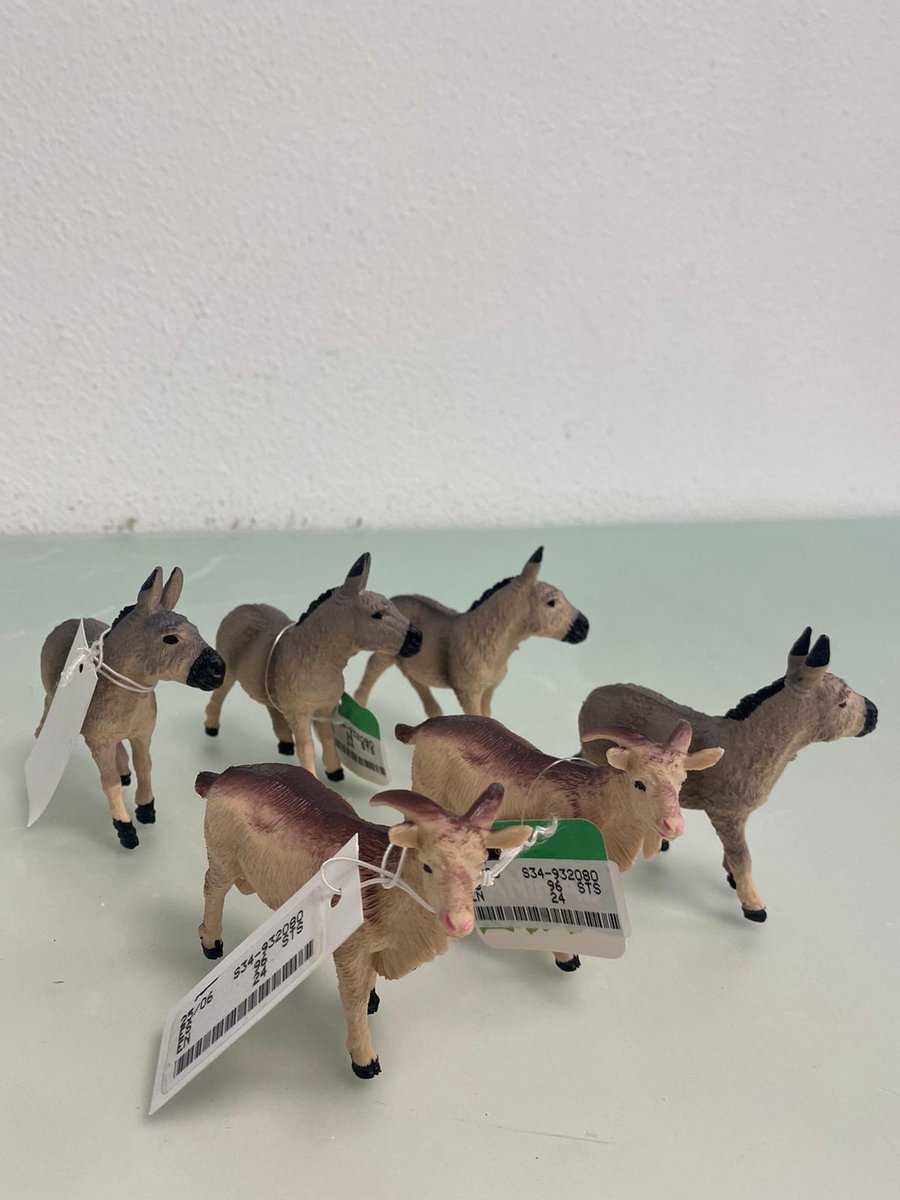 Speelgoed dieren: geit en ezel - set van 6 stuks (kunststof) | bol.com