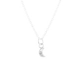 Jewelryz | Ketting Maan met Swarovski Steentje | 925 zilver | Halsketting Dames Sterling Zilver | 50 cm
