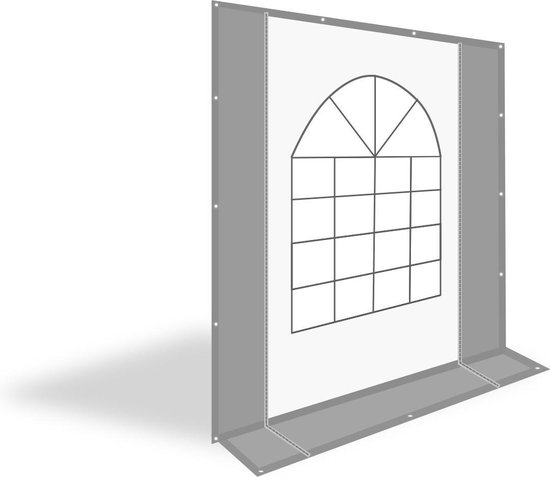 Partytent zijwand PVC met raam en ritsen | 3 meter | 220cm hoog - Grijs /  wit | bol.com