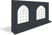 Veranda zeil van PVC met ramen en ritsen | 4 meter | 220cm hoog - Antraciet
