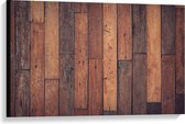 Canvas  - Houten Planken  - 90x60cm Foto op Canvas Schilderij (Wanddecoratie op Canvas)