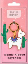 Sleutelhanger Alpaca - Cadeau voor Meisjes - Schattig - Metaal - Emaille - Goudkleurig - Bont - Geschenk Idee - Verjaardagscadeau - Key Chain