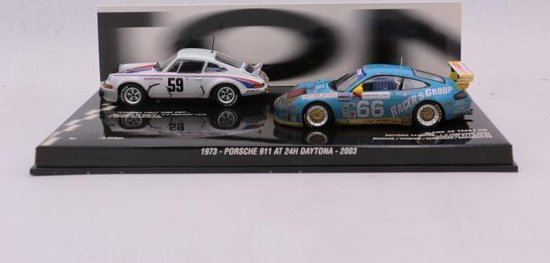 1:43 Diecast Modelcar 2 Porsches 24H Daytona 1973 / 2003 2403pcs