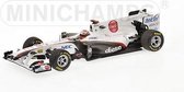 The 1:43 Diecast Modelcar of the Sauber F1 Showcar of 2011. The driver was K. Kobayashi. The manufacturer of the scalemodel is Minichamps.This model is only online available
