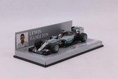 The 1:43 Diecast modelcar of the Mercedes AMG Petronas F1 Team WO6 Hybrid #44 who won the USA GP in 2015. The driver was Lewis Hamilton. This scalemodel is limited by 1080pcs.The manufacturer is Minichamps.