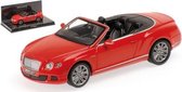 The 1:43 Diecast Modelcar of the Bentley Continental GT Speed Cabrio St. James of 2012 in Red. This scalemodel is limited by 720pcs.The manufacturer is Minichamps.This model is only online available