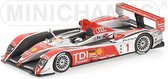 De 1:43 Diecast Modelcar van de Audi R10, Audi Sport Noord-Amerika # 1 van de 24H LeMans 2008.De rijders waren Biela / Pirro en Werner.This schaalmodel is beperkt door 576pcs. De fabrikant is Minichamps.Dit model is alleen online beschikbaar