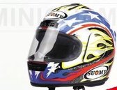 The 1:2 Diecast Replica of the Helmet of the MotoGP 2001. The driver was B. Bostrom. The manufacturer of the item is Minichamps. This model is only available online