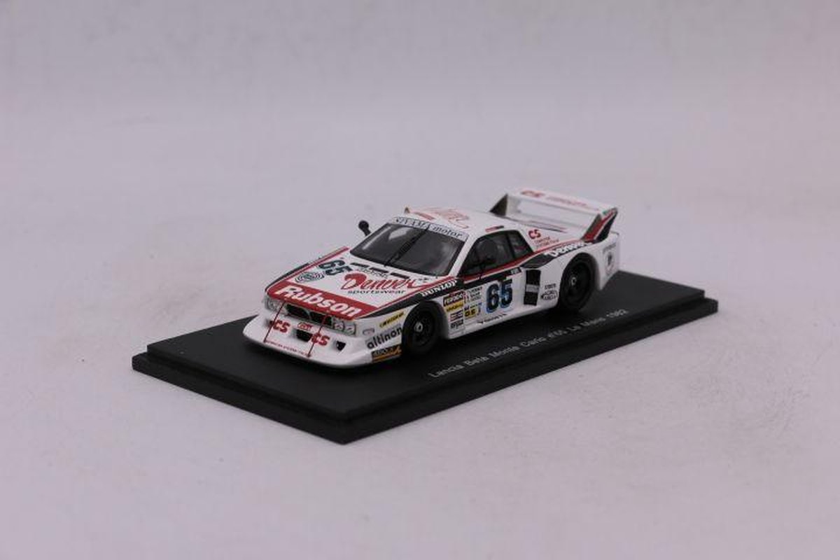 The 1:43 Diecast modelcar of the Lancia Beta Monte Carlo #65 of the 24H of LeMans 1982. The drivers were Thierry Perrier/ Bernard Salam and Gianni Giudici. The manufacturer of the scalemodel is Spark.