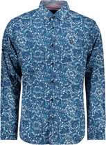 Twinlife Heren Floral Print - Overhemden - Lichtgewicht - Elastisch - Blauw - 2XL
