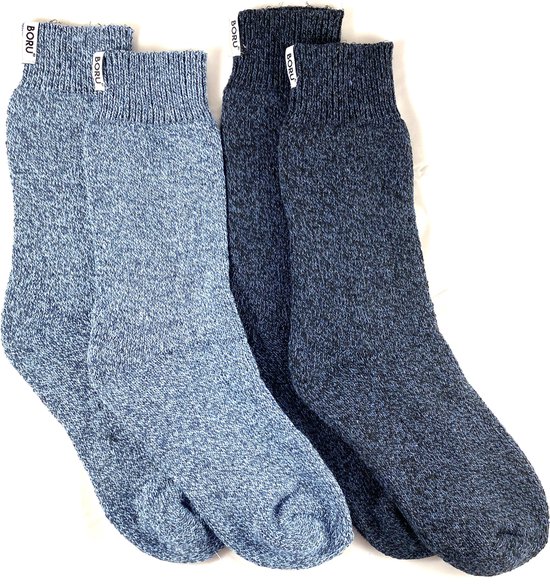 Wollen sokken Heren / Dames Boru - Badstof - Multipack 4 Paar Blauw - 39-42  | bol.
