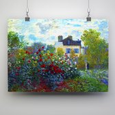 Poster de tuin van Monet in Argenteuil - Claude Monet - 70x50cm