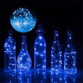 3 Stuks Led Kurk Flesverlichting - inclusief Batterijen - Feestverlichting - 10 Lampjes in een fles - lichtsnoer - 1 meter - blauw