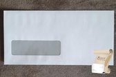 EA5/6 Envelop met venster links (110 x 220 mm) - 80 grams met stripsluiting - 500 stuks