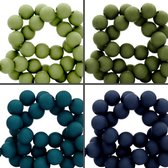 Acryl kralen - 4 kleuren - 8mm - 100 stuks - blauw groen