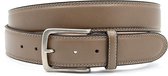 Taupe heren riem 4 cm breed - Taupe - Sportief - Echt Leer - Taille: 120cm - Totale lengte riem: 135cm