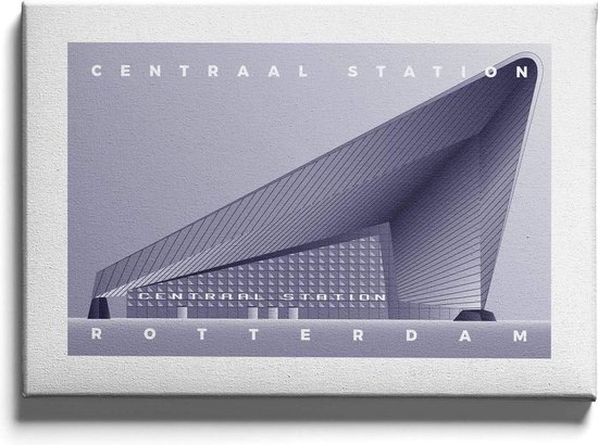 Walljar - Rotterdam Centraal - Muurdecoratie - Poster met lijst