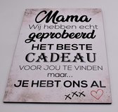 Spreukbord - Hout - Tekstbord - Wandbord - Mama - Moeder - Muur - Tekst - 30cm x 42cm