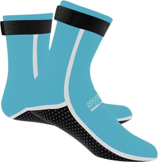 Waterdichte Neopreen Zwemsokken BLAUW 3MM Gekleurde Zwemsokken - Unisex | Swim Chicky & Swim Hunky