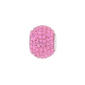 Blinx Jewels Zilveren Hanger Roze Bol Steentjes Strass