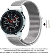 Wit Nylon Sporthorloge Bandje met lichte glans voor 20mm Smartwatches (zie compatibele modellen) van Samsung, Pebble, Garmin, Huawei, Moto, Ticwatch, Citizen en Q – Maat: zie maatf