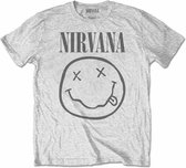 Nirvana - Happy Face Kinder T-shirt - Kids tm 8 jaar - Grijs