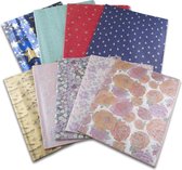 Papier de soie / papier rose / papier de soie / papier d'emballage imprimé - 9 motifs différents - 216 feuilles - 50 x 70 cm - Fabrication avec du papier