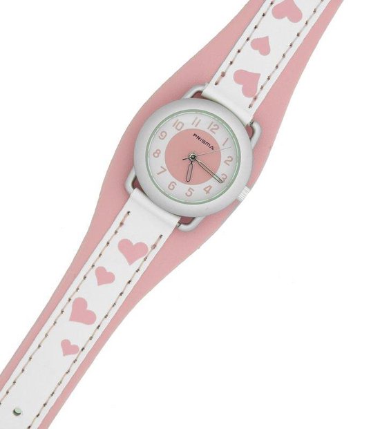 Prisma kinderhorloge hartjes roze wit | bol.com