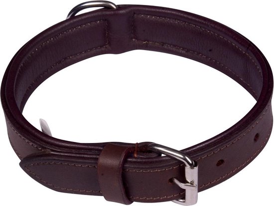 Monkimau Hondenhalsband , klinknagels en gevoerd, zwart, XL 52-62